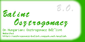 balint osztrogonacz business card